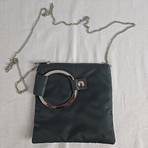 Paige Hamilton Jane Designs‎ PHD Gray Green Small Square Crossbody Silver Chain